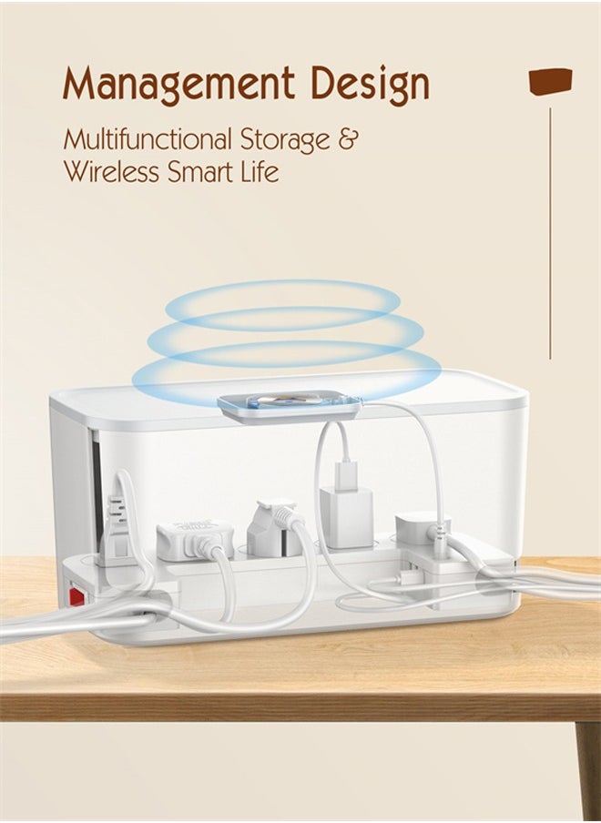 Wireless Charging Extension 5 Universal Management Power Socket Storage Box 3 USB Plug QC3.0 PD, Wireless Charging Extension Cord 2M