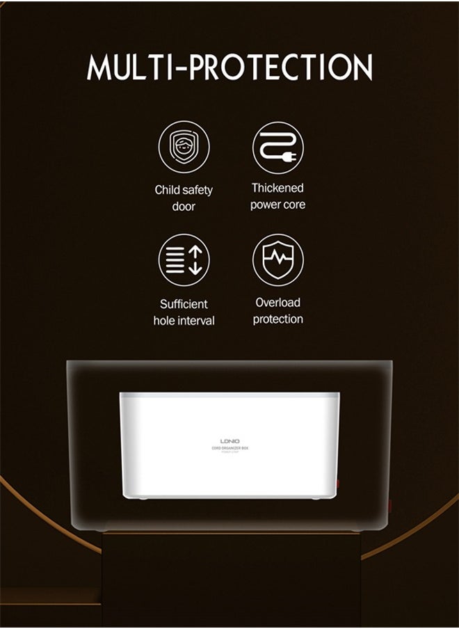 Wireless Charging Extension 5 Universal Management Power Socket Storage Box 3 USB Plug QC3.0 PD, Wireless Charging Extension Cord 2M