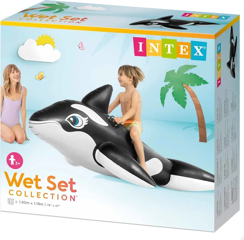 انتكس Whale Rider - Kids Inflatable Whale - Sea Rider Whale - Pool Rider Whale Whale 193X119 Cm.