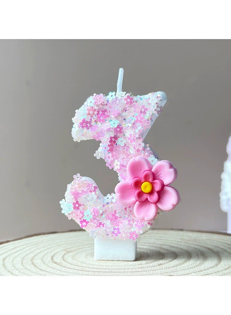 general Graduating Pink Digital Candle Party Dessert Table Decoration Item Birthday Cake decoration for one-year-old Celebration