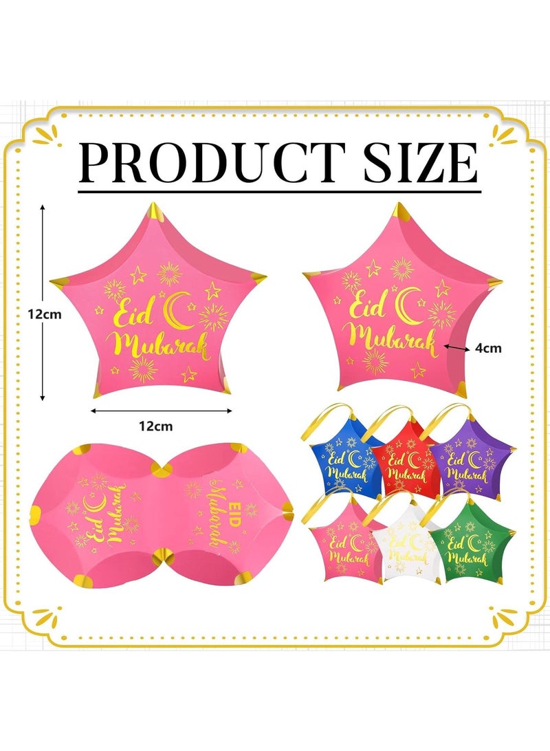 Y&D 120 PCS Eid Mubarak Candy Star Shaped Ramadan Box Muslim Ramadan Gift Bags Eid Mubarak Party Favors Decorations Paper Ramadan Treat Boxes Eid Favor Box For Eid Party Supplies - Image 2