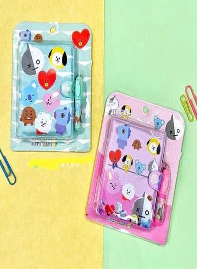 Radhya Accessories BTS Theme Mini Diary with mini ballpoint Pen -To Do List Notebook Small portable Writing Pad cute Small daily journal book for girls, boys, kids, Birthday gift (Pack of 2) - Image 1
