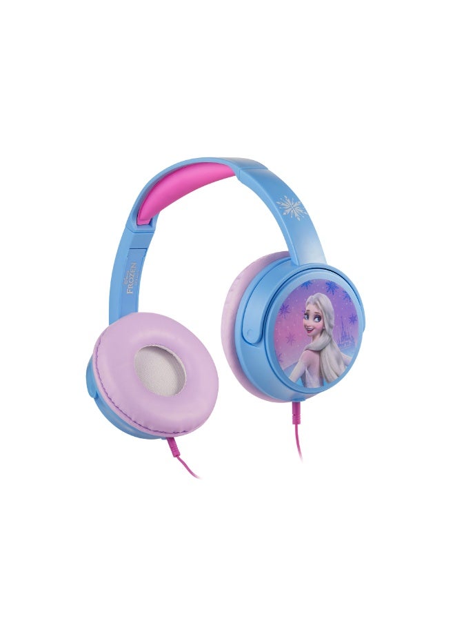 Volkano Disney Frozen Wired Over-Ear Headphones with Removable Microphone and 5 Stickers – Adjustable Ergonomic Headband with Padded Earcups, 3.5 mm Aux Audio Jack Safe Listening at 85dB, Perfect for Zoom, Teams, and Social Platforms. - Image 1
