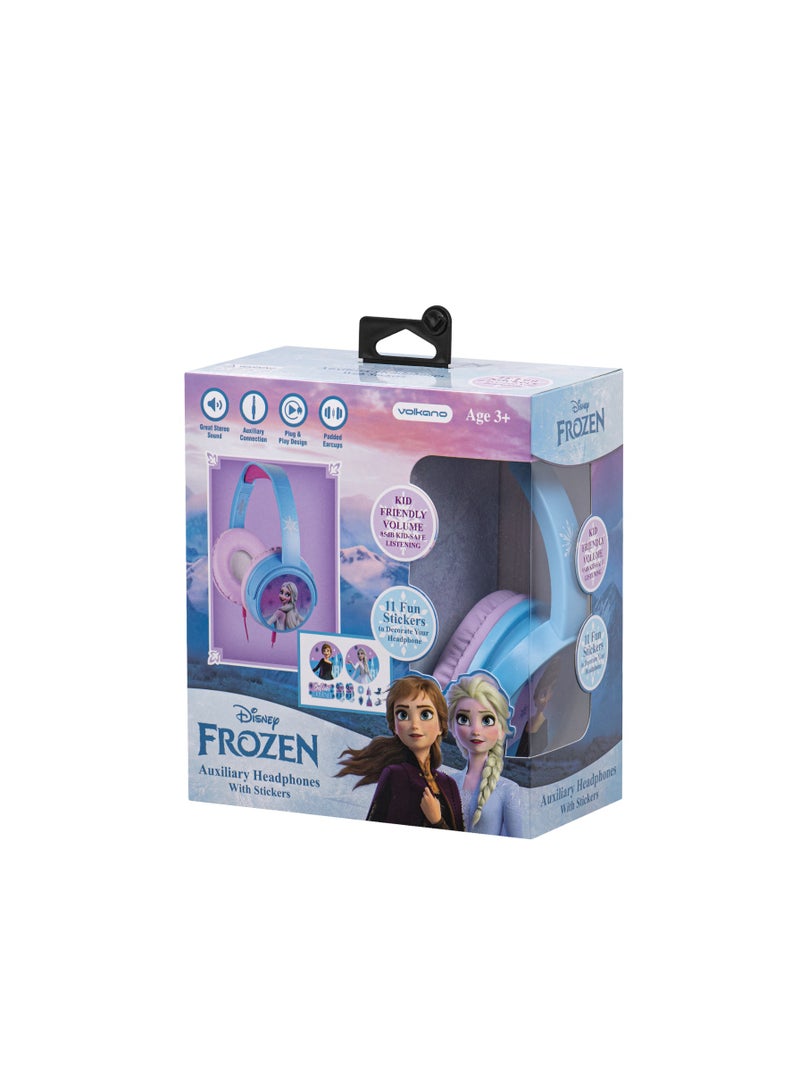 Volkano Disney Frozen Wired Over-Ear Headphones with Removable Microphone and 5 Stickers – Adjustable Ergonomic Headband with Padded Earcups, 3.5 mm Aux Audio Jack Safe Listening at 85dB, Perfect for Zoom, Teams, and Social Platforms. - Image 5