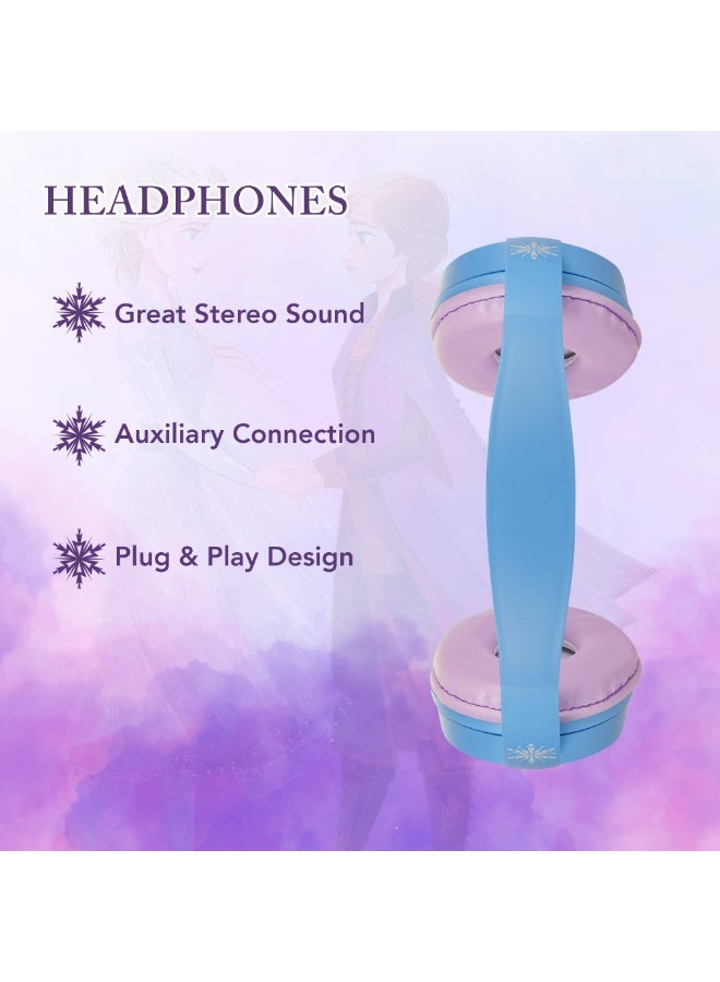 Volkano Disney Frozen Wired Over-Ear Headphones with Removable Microphone and 5 Stickers – Adjustable Ergonomic Headband with Padded Earcups, 3.5 mm Aux Audio Jack Safe Listening at 85dB, Perfect for Zoom, Teams, and Social Platforms. - Image 3