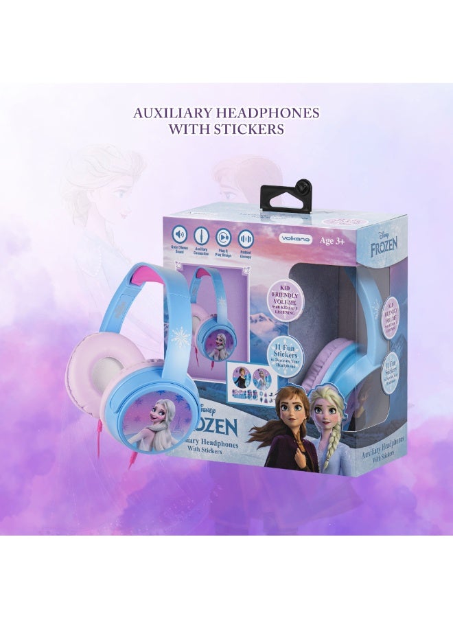 Volkano Disney Frozen Wired Over-Ear Headphones with Removable Microphone and 5 Stickers – Adjustable Ergonomic Headband with Padded Earcups, 3.5 mm Aux Audio Jack Safe Listening at 85dB, Perfect for Zoom, Teams, and Social Platforms. - Image 4