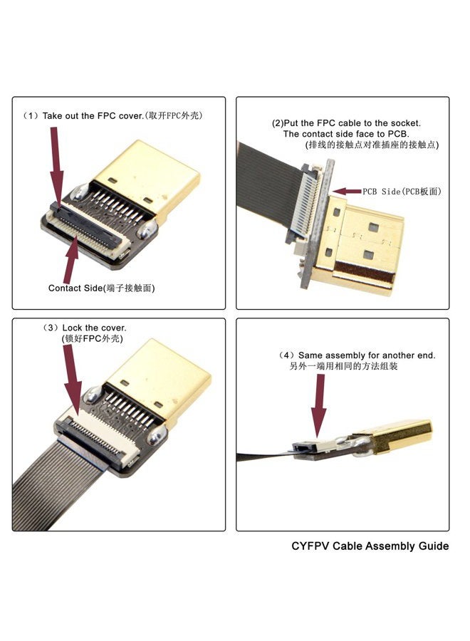 Chenyang CY CYFPV FPC Ribbon Flat Cable 0.5mm Pitch 20Pin for HDMI HDTV FPV Multicopter Aerial Photography 10cm - Image 3