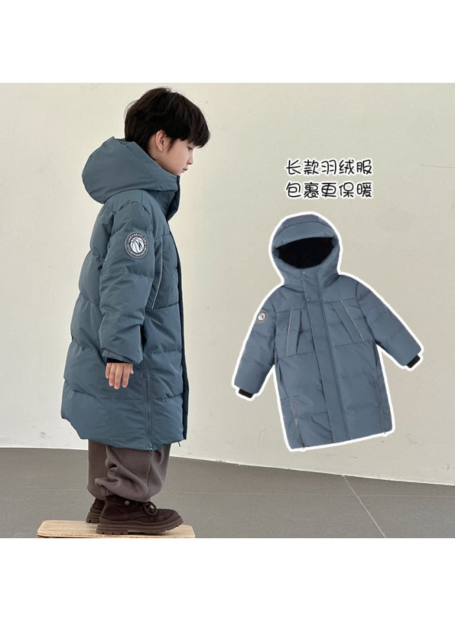 New Winter Style Men Women Kids Children's Thickened Mid-length White Duck Down Hooded Coat