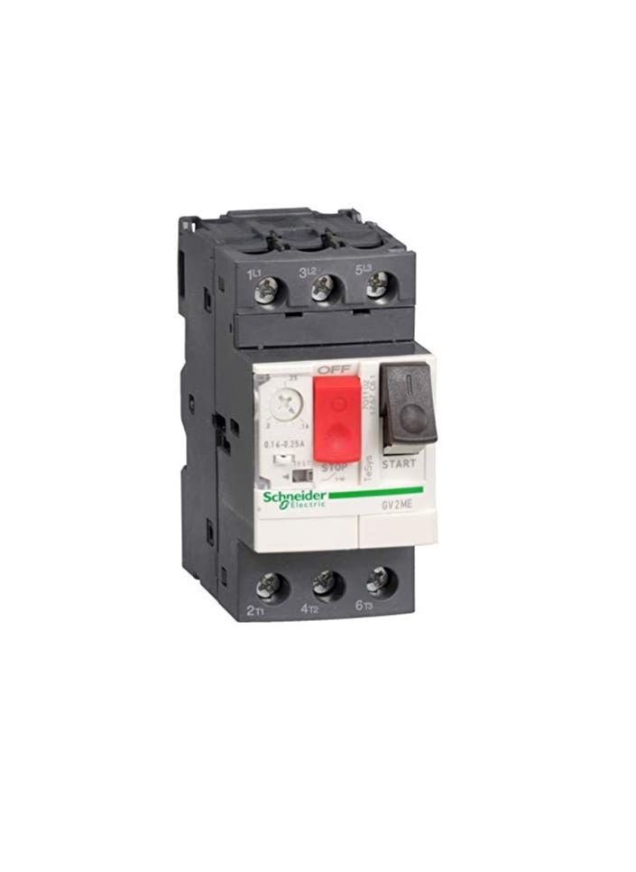 Schneider Electric - Schneider Electric TeSys GV2ME10 On/Off Motor Circuit Breaker- Thermal Magnetic and Screw Clamp Terminals for AC (3P, 4-6.3 A) - Image 1
