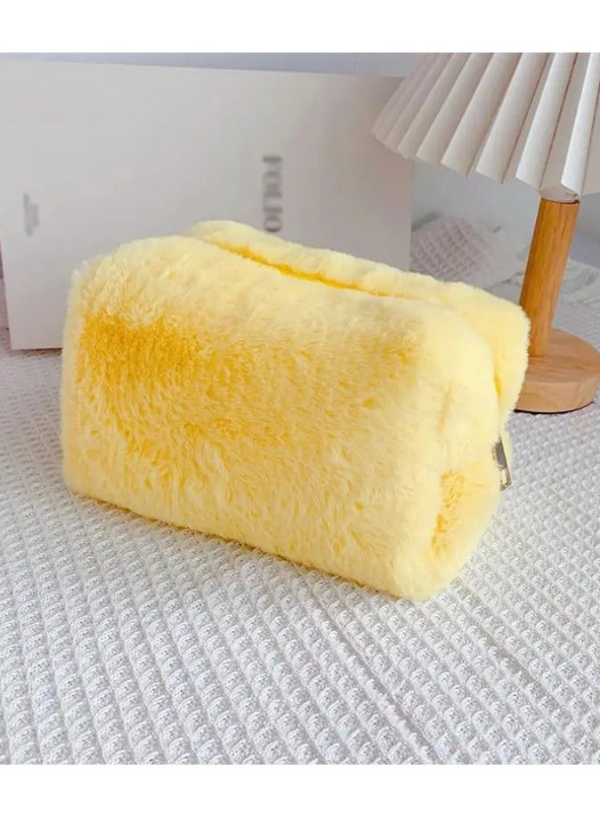 ORiTi Macaron Color Fluffy Toiletry Bag For Wowen Large Cosmetic Bag - Image 1