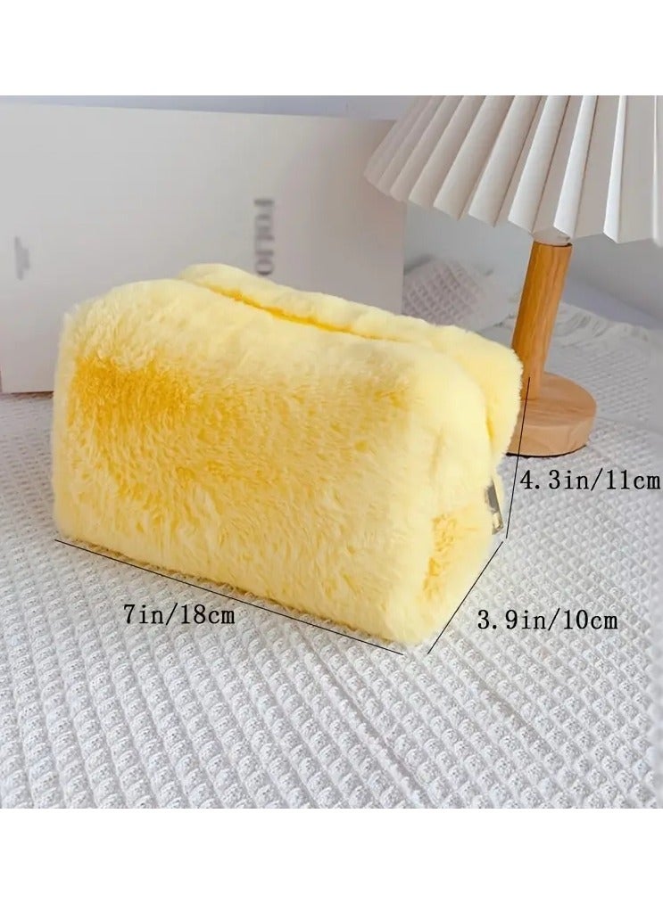 ORiTi Macaron Color Fluffy Toiletry Bag For Wowen Large Cosmetic Bag - Image 4