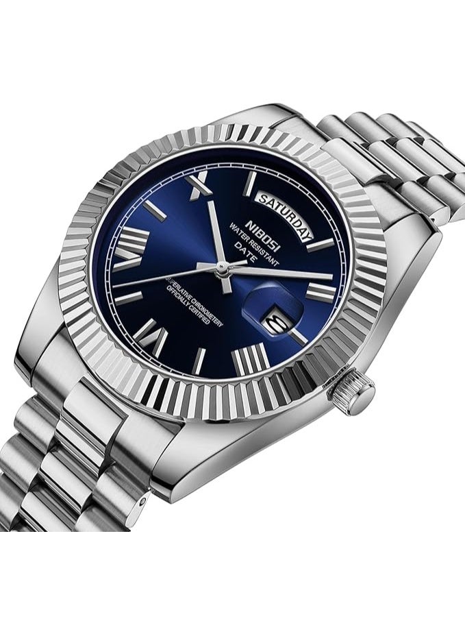 NIBOSI Men Watches Analog Quartz Stainless Steel Watches for men Waterproof Business Classic Desiger Wrist Watch Day&Date - Image 3