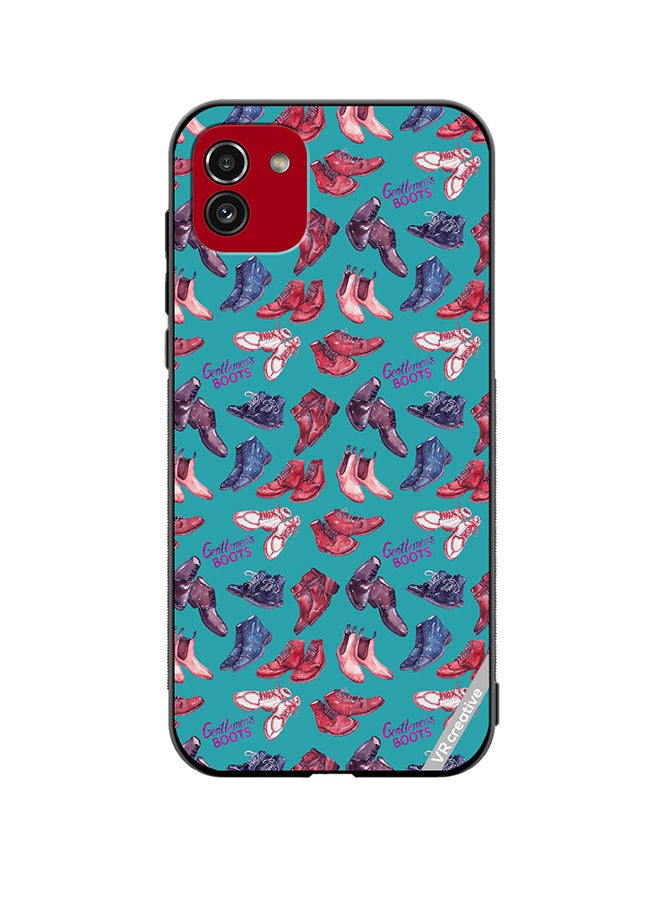 VR CREATIVE Protective Case Cover For Samsung Galaxy A03 Modern Gentlemen`S Boots Collection Design Multicolour - Image 1