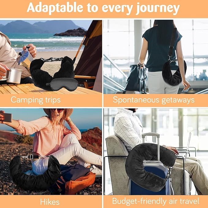 SHREVI Stuffable Neck Pillow Travel Neck Pillow Storage Bag for Airplanes Tube Travel Neck Pillow Stuff with Clothes No Extra Baggage Fees Fits 3 Days of Travel Essentials No Filler - Image 5