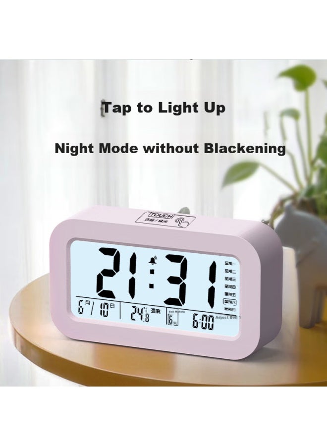 Compas Compas Multifunctional Electronic Alarm Clock Student Special Wake-up Artifact Electronic Clock Student Children's Alarm Clock 801 Pink - Image 2
