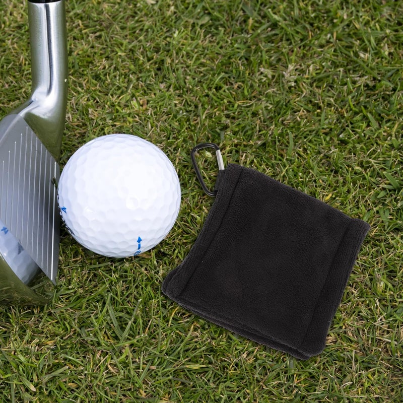 Microfiber Golf Towel Portable Breathable Lightweight Black For Sports Equipment - Image 5