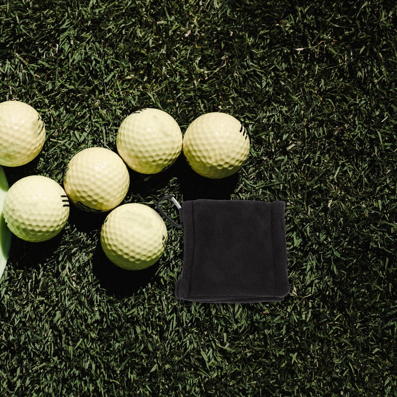 Microfiber Golf Towel Portable Breathable Lightweight Black For Sports Equipment - Image 4