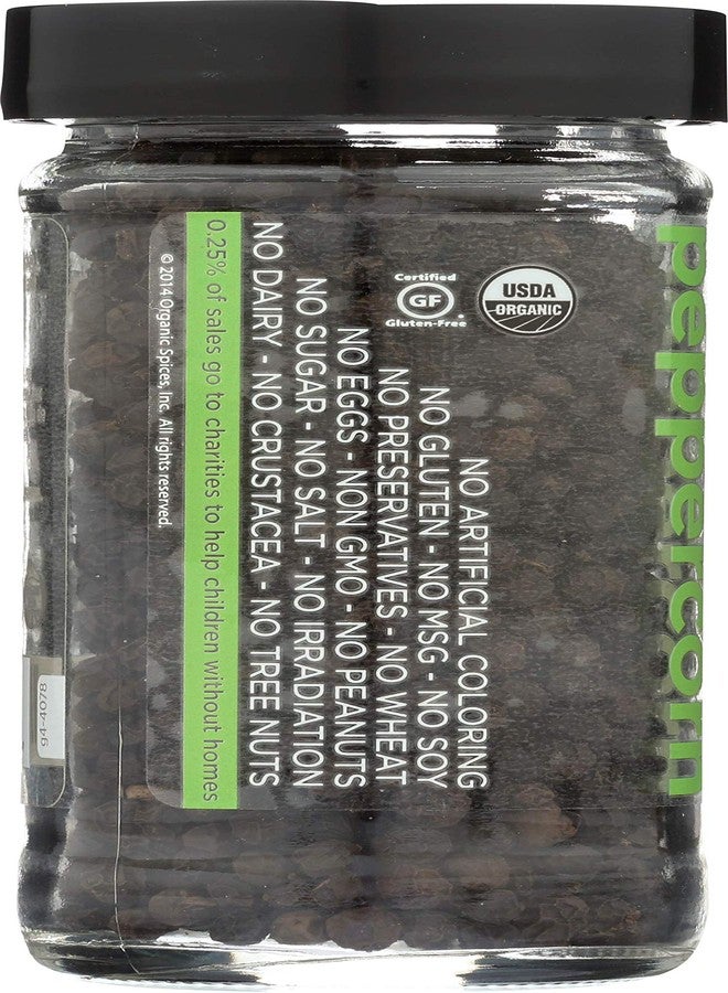 Spicely Organic Peppercorn Black Whole 1.70 Ounce Jar Certified Gluten Free - Image 2