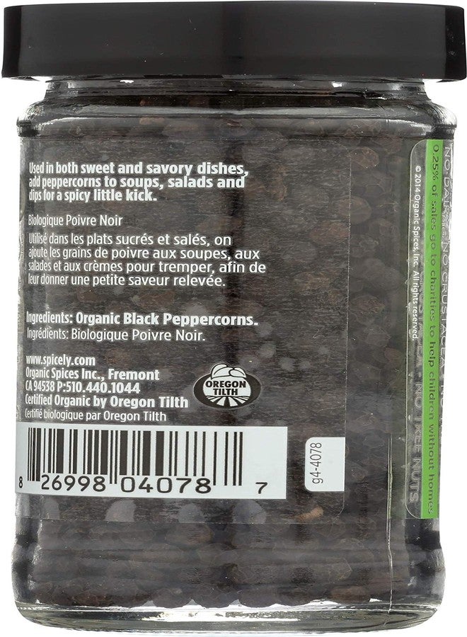 Spicely Organic Peppercorn Black Whole 1.70 Ounce Jar Certified Gluten Free - Image 4