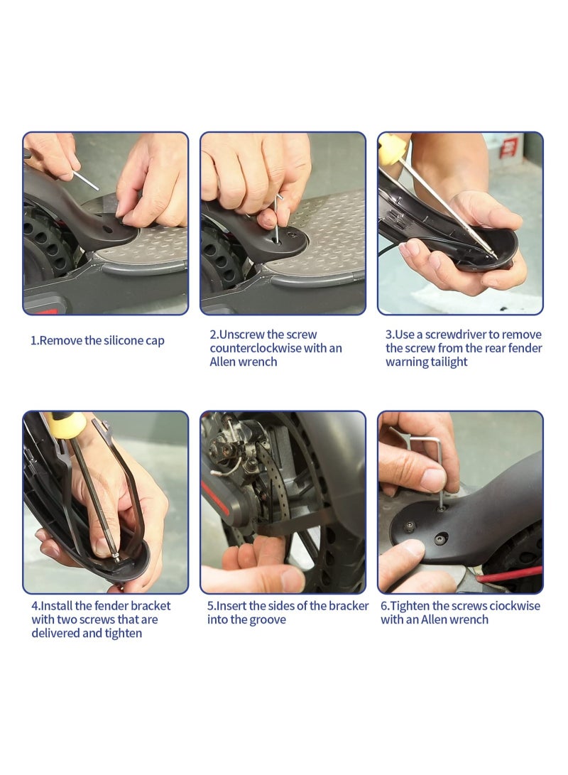 Generic Rear Fender for Xiaomi M365/M365 Pro/1S/Pro 2/Essential - Mudguard Bracket Accessory for Electric Scooter  - Image 4