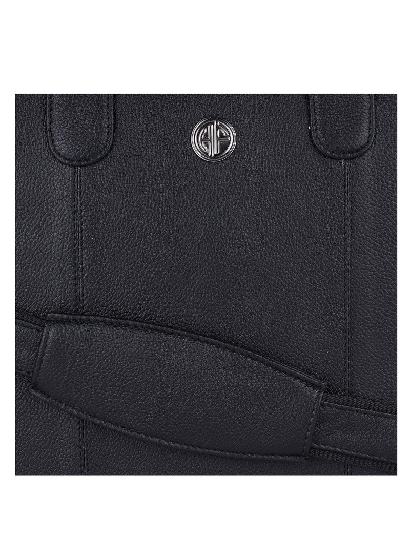 HAMMONDS FLYCATCHER Laptop Bag for Men - Leather Office Bag - Fits 14/15.6/16 Inch Laptop - Black Shoulder Bag for Travel - Executive Messenger Bag - Leather Handbag with Water Resistant LB220BLK  - Image 4