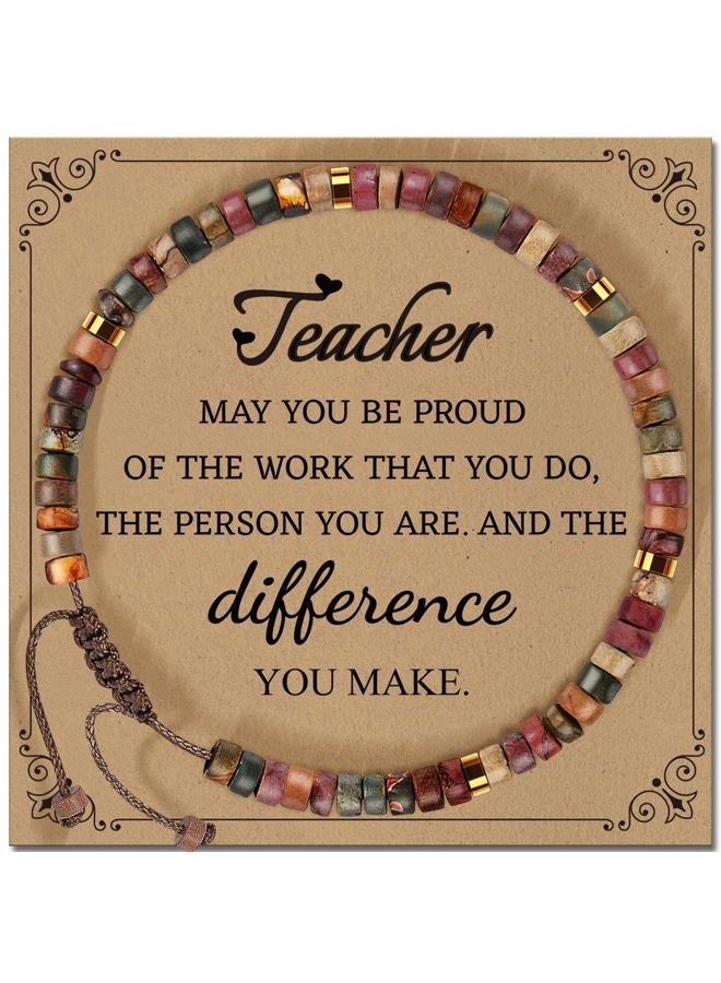 ZOKCC Inspirational Gifts Bracelets for Women: Christmas Day Gifts for Women Friends Sister Mom - Healing Natural Stone Beads Bracelets Thinking of you Get Well Soon Gift for Women, 7-12inch, Stone - Image 1