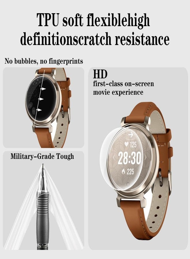 Huadu واقي شاشة ساعة HUADU (4+2 عبوة) متوافق مع Garmin Lily 2، فيلم مضاد للخدش عالي الدقة تغطية كاملة وحافظة واقية ناعمة من TPU، أسود - Image 2