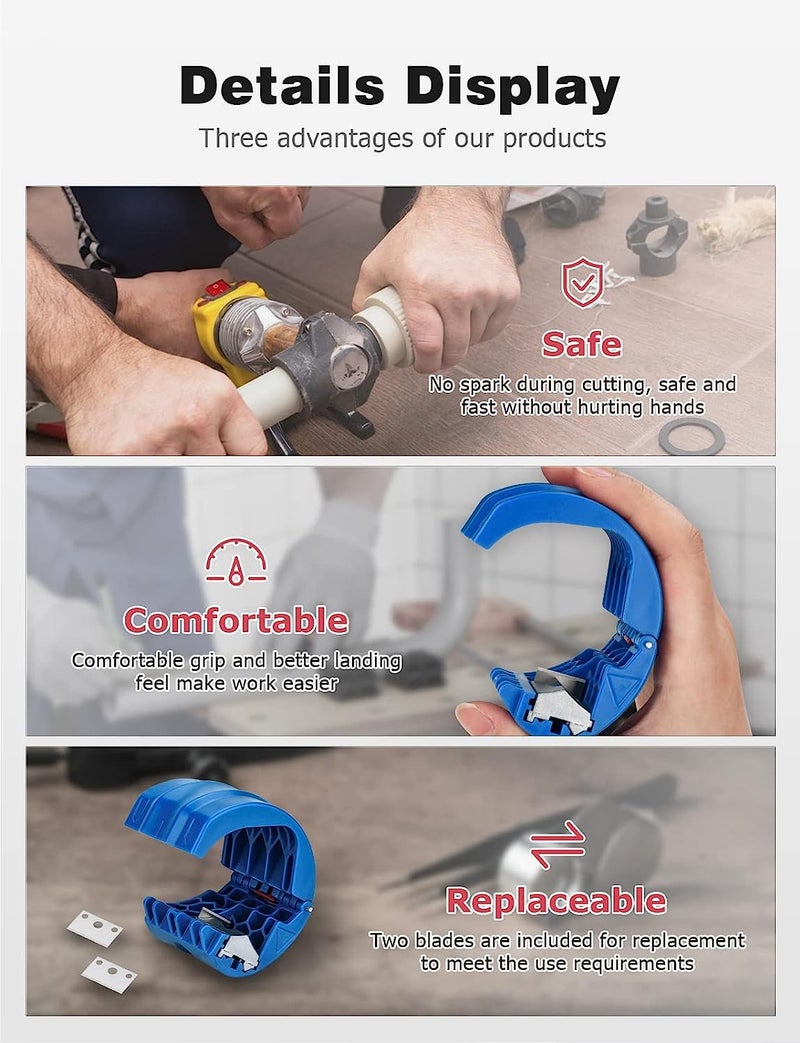 swabs Cutter for Plastic Pipes Pipe Cutter Cuts Plastic Pipes from Caliber and Sealing Sleeves Portable PVC Pipe Cutter Dripproof Plumbing Pipes Shear Equipment - Image 3