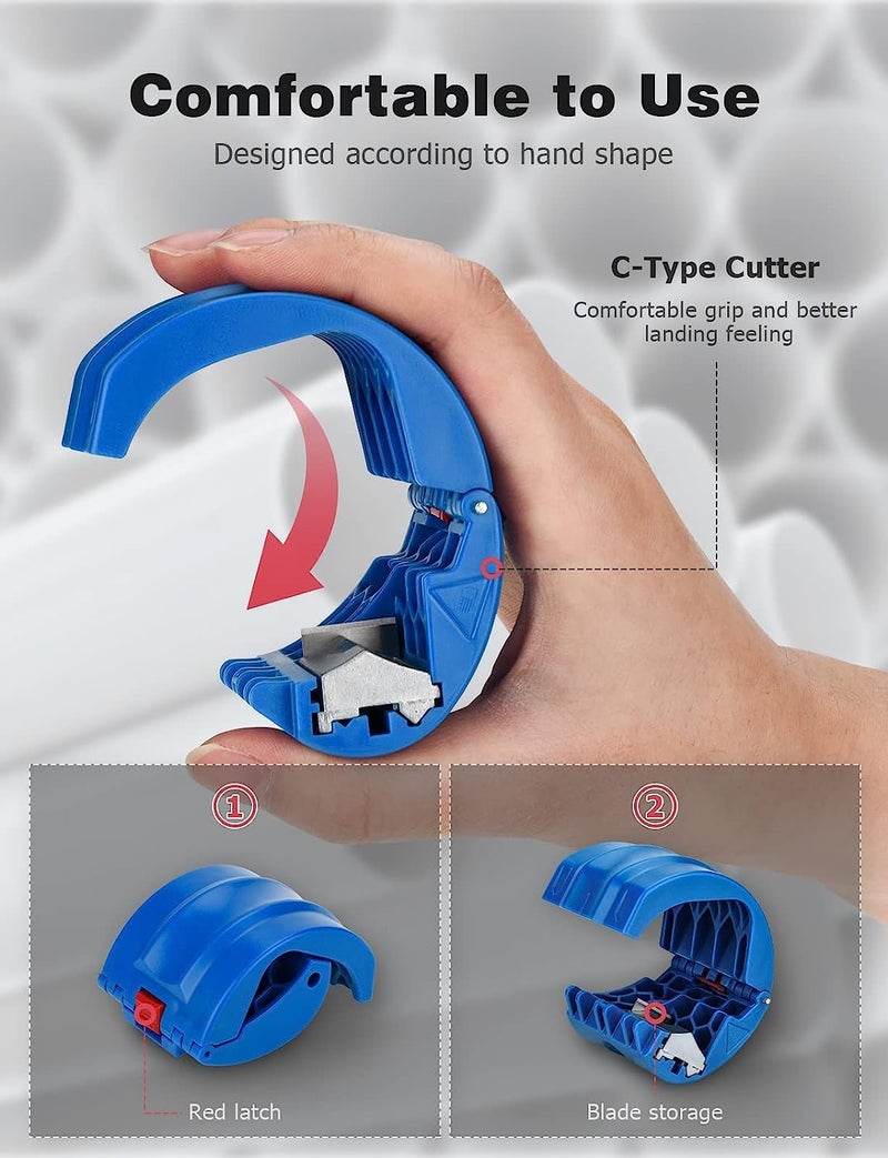 swabs Cutter for Plastic Pipes Pipe Cutter Cuts Plastic Pipes from Caliber and Sealing Sleeves Portable PVC Pipe Cutter Dripproof Plumbing Pipes Shear Equipment - Image 4