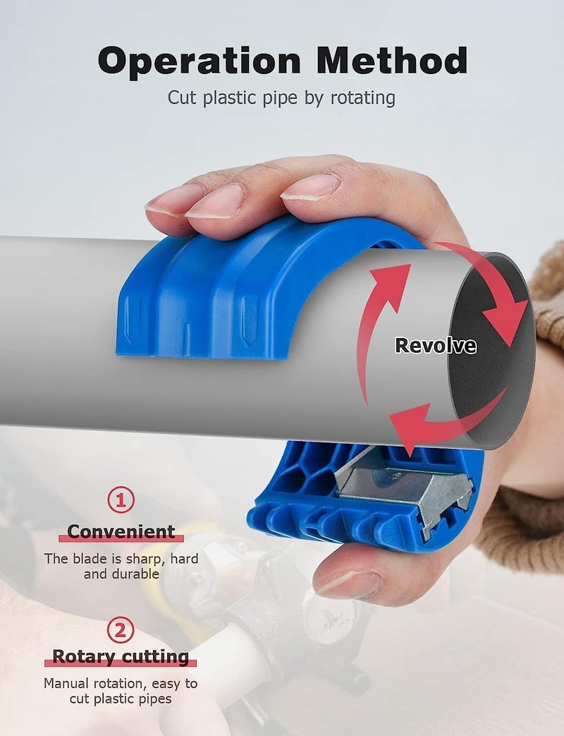 swabs Cutter for Plastic Pipes Pipe Cutter Cuts Plastic Pipes from Caliber and Sealing Sleeves Portable PVC Pipe Cutter Dripproof Plumbing Pipes Shear Equipment - Image 2