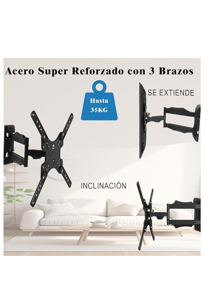 Movable TV Stand, Supports 32-55 Inch Screens, Max 35kg, Tilt & Rotate, Space Saving, Universal Compatibility, VESA 400x400mm, Articulating Anti-Glare Arm, TV Base Tilt, Extend & Retract - Image 2