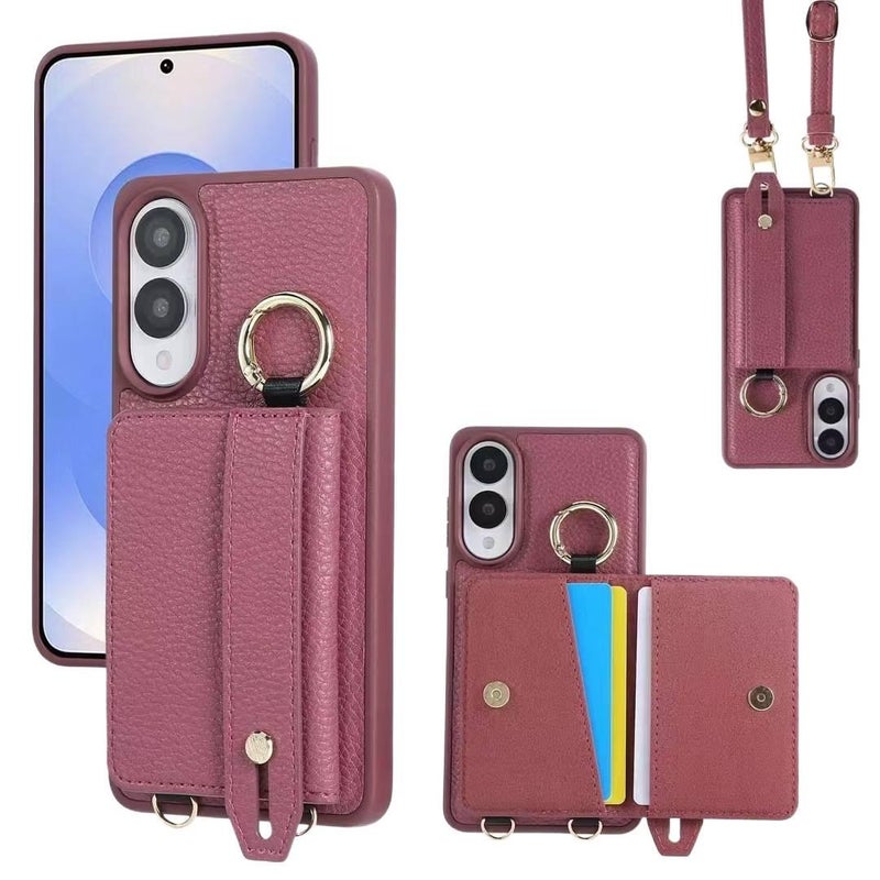 Protective Case | Leather Texture | Card Holder | Shockproof Cover for Samsung Galaxy S22 - Image 4