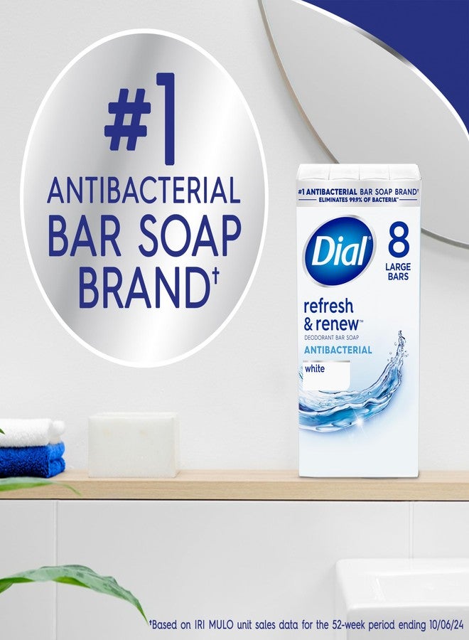 Dial Antibacterial Bar Soap, Refresh & Renew, White, 4 oz, 32 Bars - Image 2