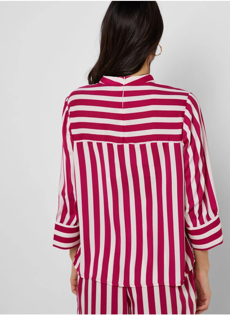 VERO MODA High Neck Striped Top