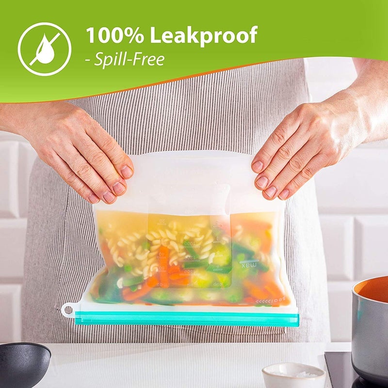DME SALES Silicone Reusable Storage Preservation Leakproof Zip lock Bag for Food Snack Vegetable Meat for Fridge and Microwave - Image 4