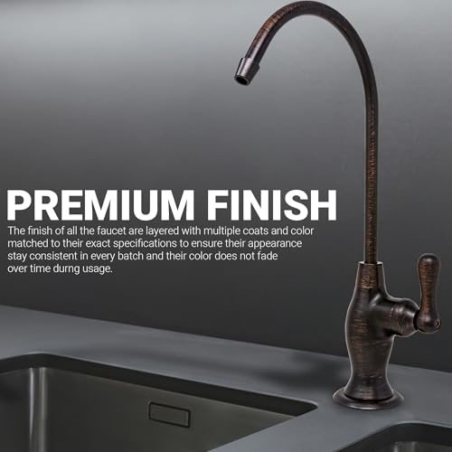 Metpure Non-airgap NSF Certified RO Faucet Reverse Osmosis Drinking Water Filtration System Water Dispenser Spout (Venetian Bronze). Vase Style with Faucet Wrench. - Image 2