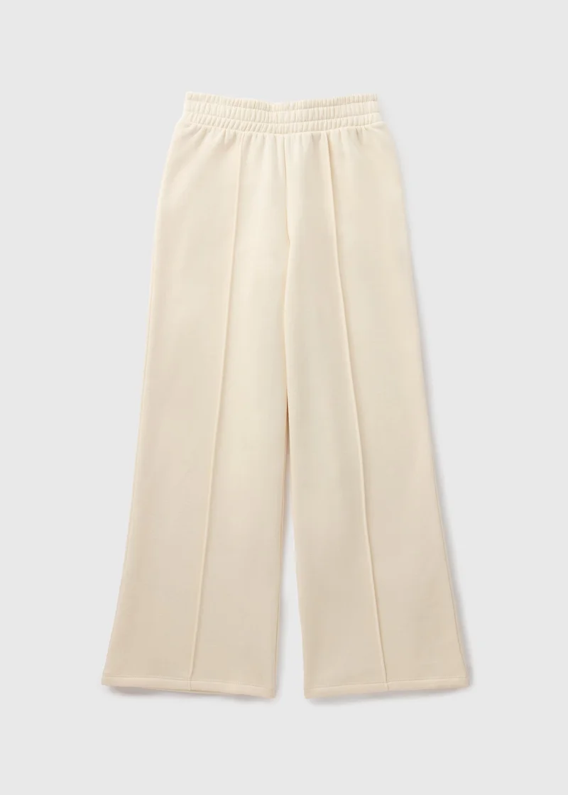Matalan Girls Cream Wide Leg Jogging Bottoms