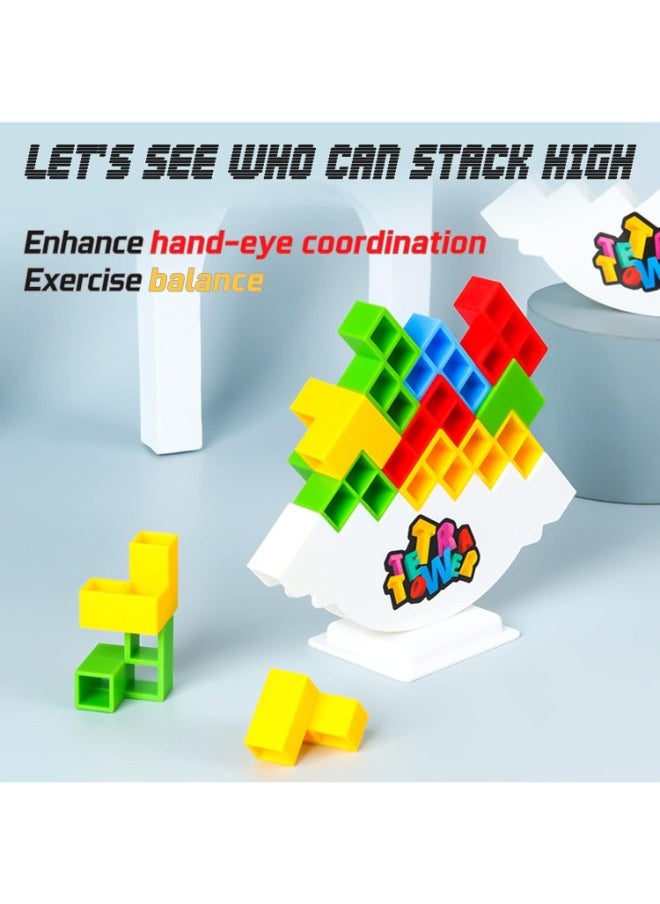 TOY GARDEN - 48 Pcs Tetra Tower Balance Stacking Blocks Game, Board Games for 2 Players+ Family Games, Parties, Travel, Kids & Adults Team Building Blocks Toy - Image 1