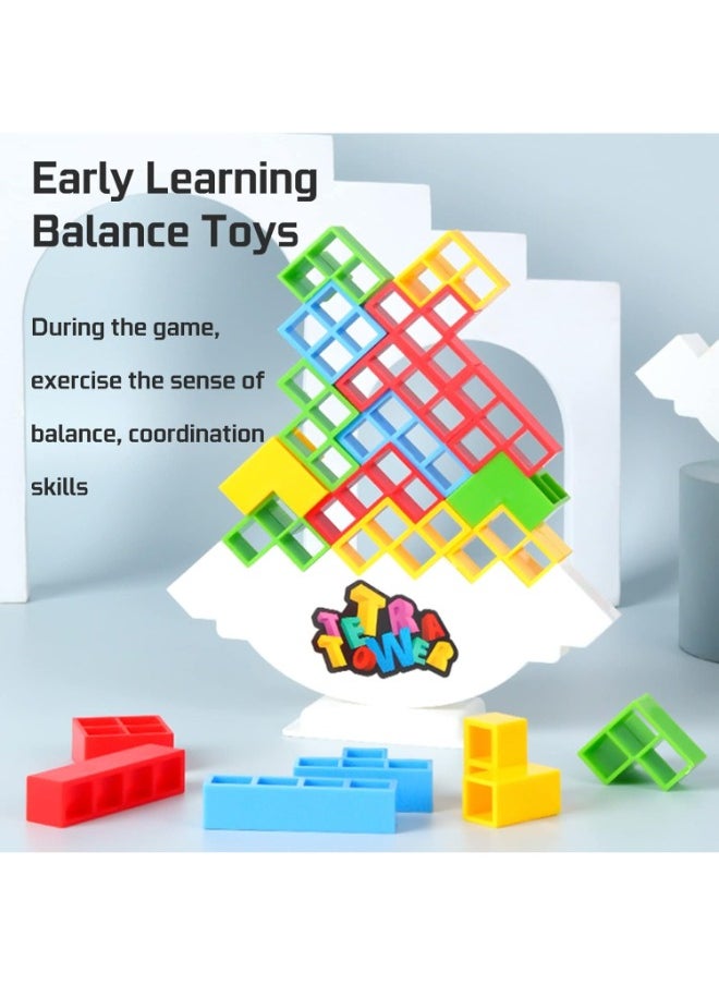TOY GARDEN - 48 Pcs Tetra Tower Balance Stacking Blocks Game, Board Games for 2 Players+ Family Games, Parties, Travel, Kids & Adults Team Building Blocks Toy - Image 1