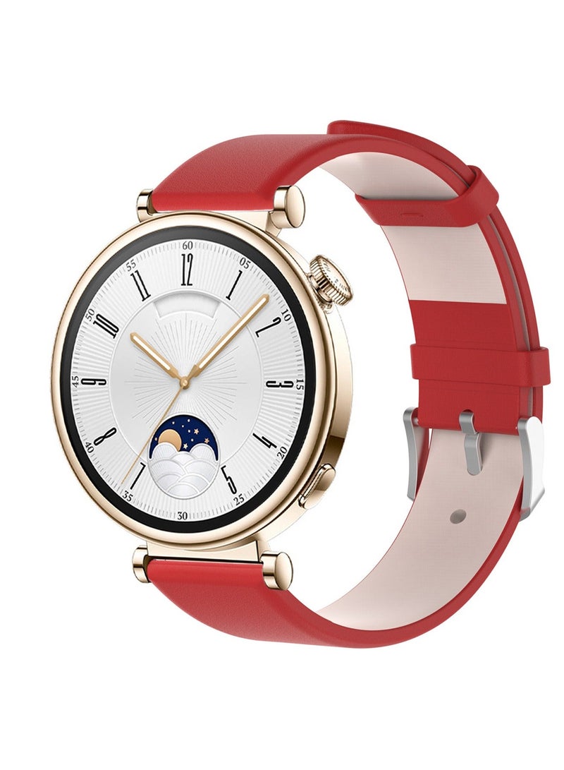 X-level حزام جلد متوافق مع ساعة هواوي GT4 41 مم أحزمة استبدال، حزام جلد فاخر 18 مم حزام استبدال معصم جلد طبيعي مع حزام استبدال ناعم قابل للتعديل للنساء والرجال - Image 1