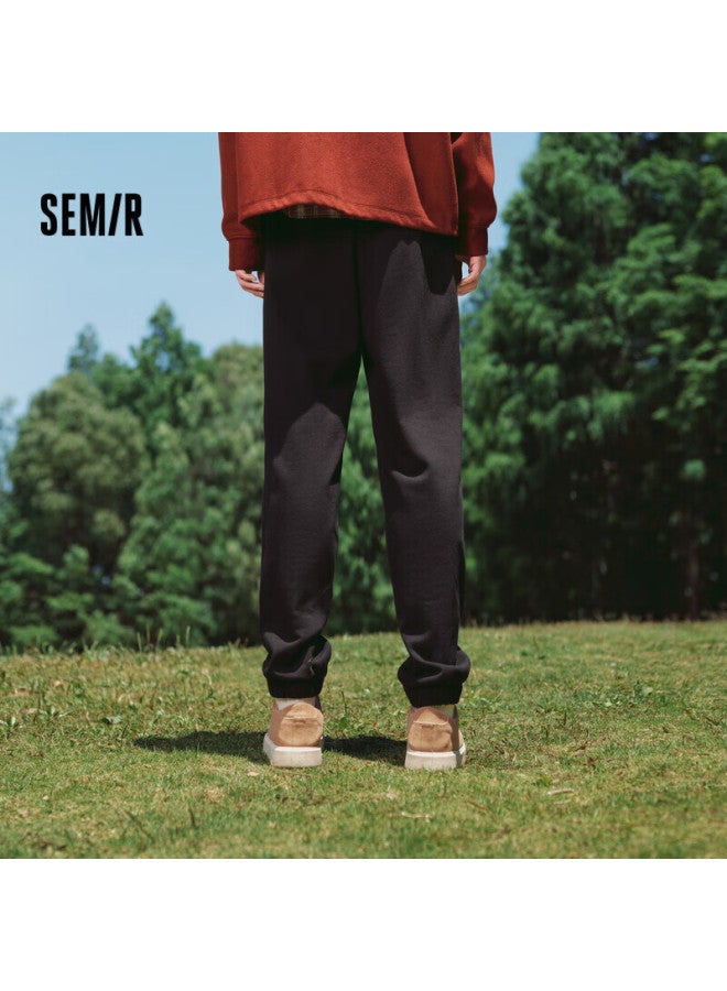 Semir Casual Pants For Men, Simple Solid Color Versatile Knitted Trousers, Autumn Drawstring Ankle Pants, Sporty Style 101524127121 - Image 1