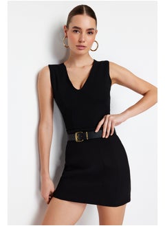trendyol Black V Neck Snap Knitted Bodysuit TWOSS24BD00007  - Image 3