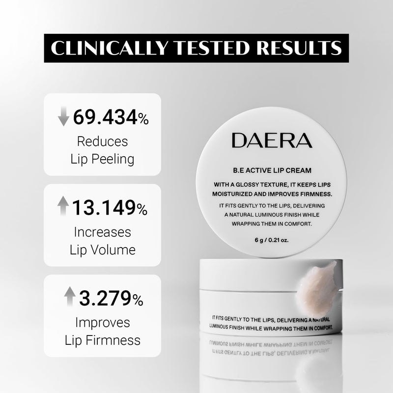 Daera B.E Active Lip Cream 6g, Hydrating, Moisturizing & Plumping Korean Overnight Sleeping Mask for Dry Lips, Glossy Finish, Natural Ingredients, Non-Irritating, Gentle for Sensitive Skin - Image 5