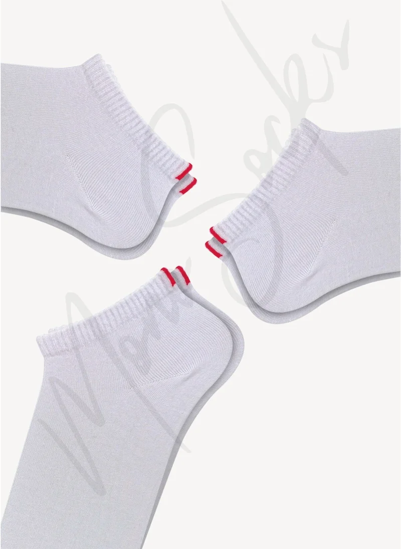 Mono Socks 3-Piece Red Notched Booties Socks