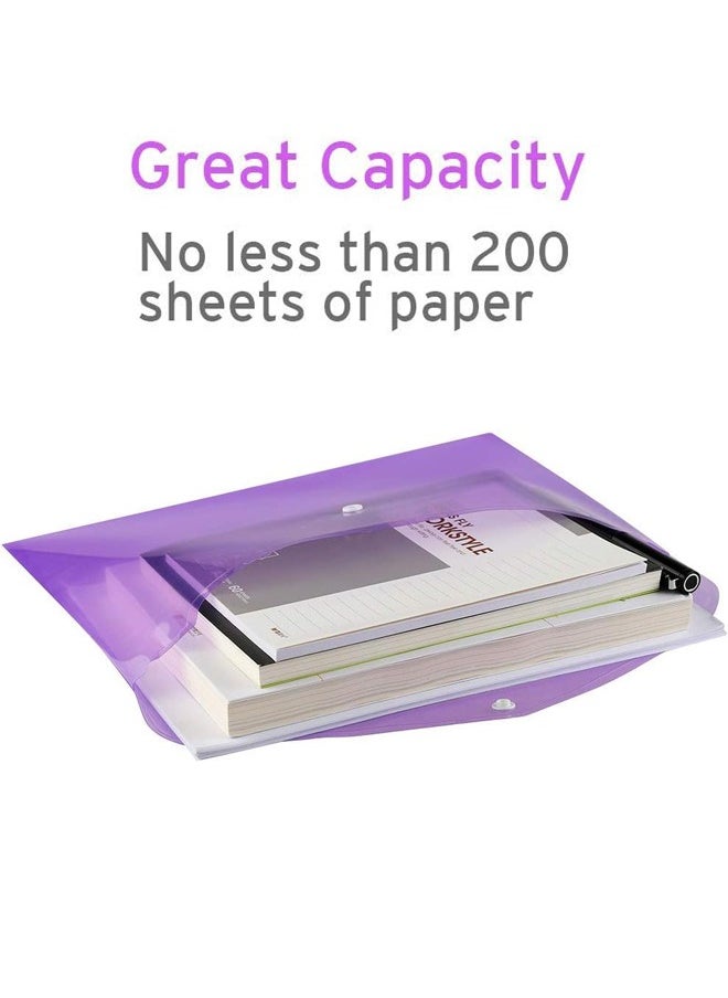 10 Piece Plastic A4 File Envelopes Clear Document bag Folders for Home Work Office Organization
