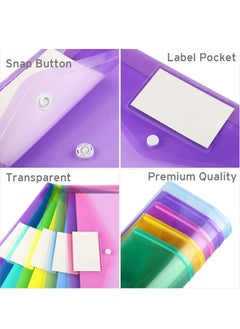 Royee 10 Piece Plastic A4 File Envelopes Clear Document bag Folders for Home Work Office Organization  - Image 4
