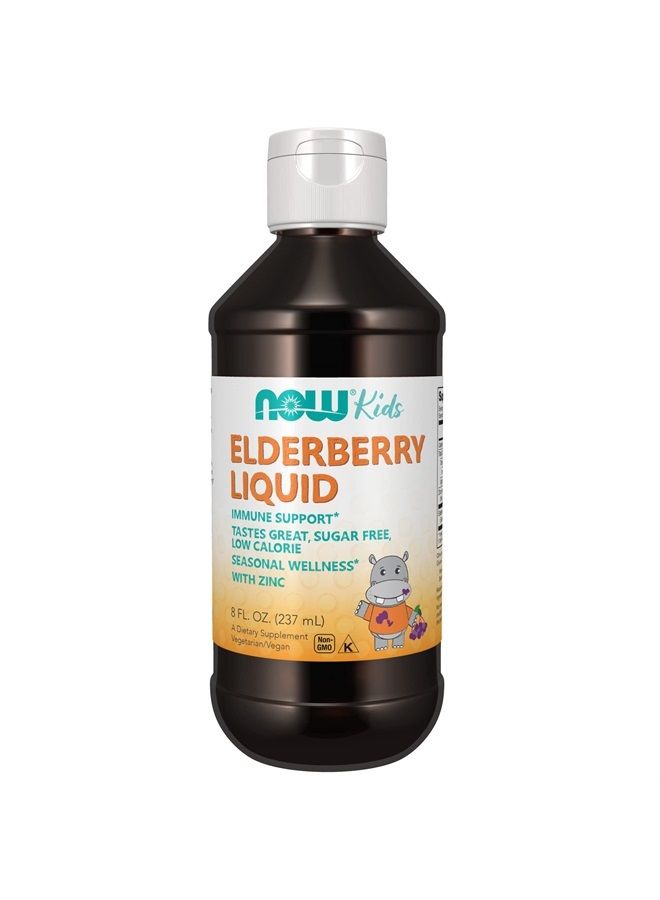 now Supplements, Liquid Elderberry for Kids with Zinc and Astragalus, Immune Support*, 8-Ounce, packaging may vary - Image 1