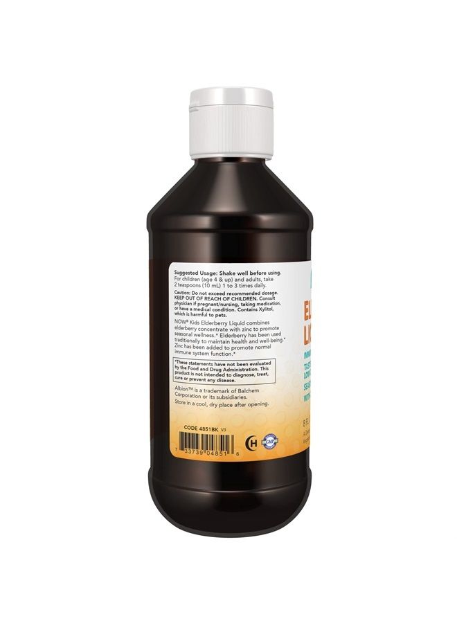 now Supplements, Liquid Elderberry for Kids with Zinc and Astragalus, Immune Support*, 8-Ounce, packaging may vary - Image 3