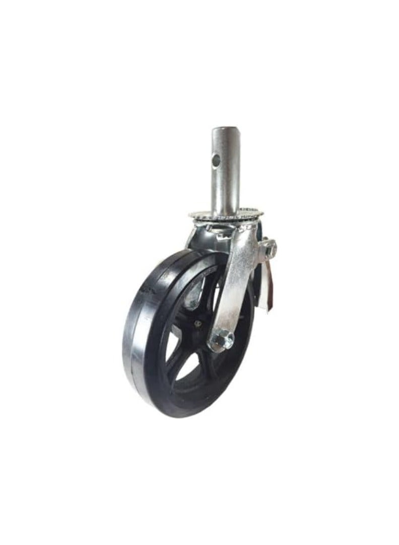 KNP KNP 6-Inch Scaffolding Caster Wheel is designed for heavy-duty applications, providing smooth mobility and stability for scaffolding structures.  - Image 1