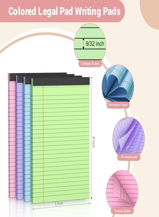 Vishoitty Colored Legal Pads 5 x 8 Note Pad, 4 Pack Lined Paper selfsticknote - Image 2